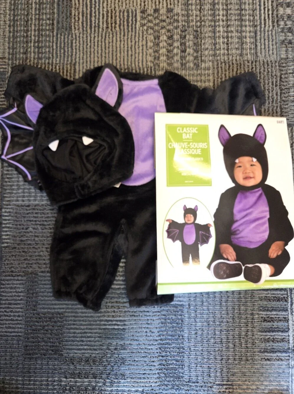 Classic Infant Bat Costume --Infant 3-6 months Halloween- Soft and Cozy--NIP